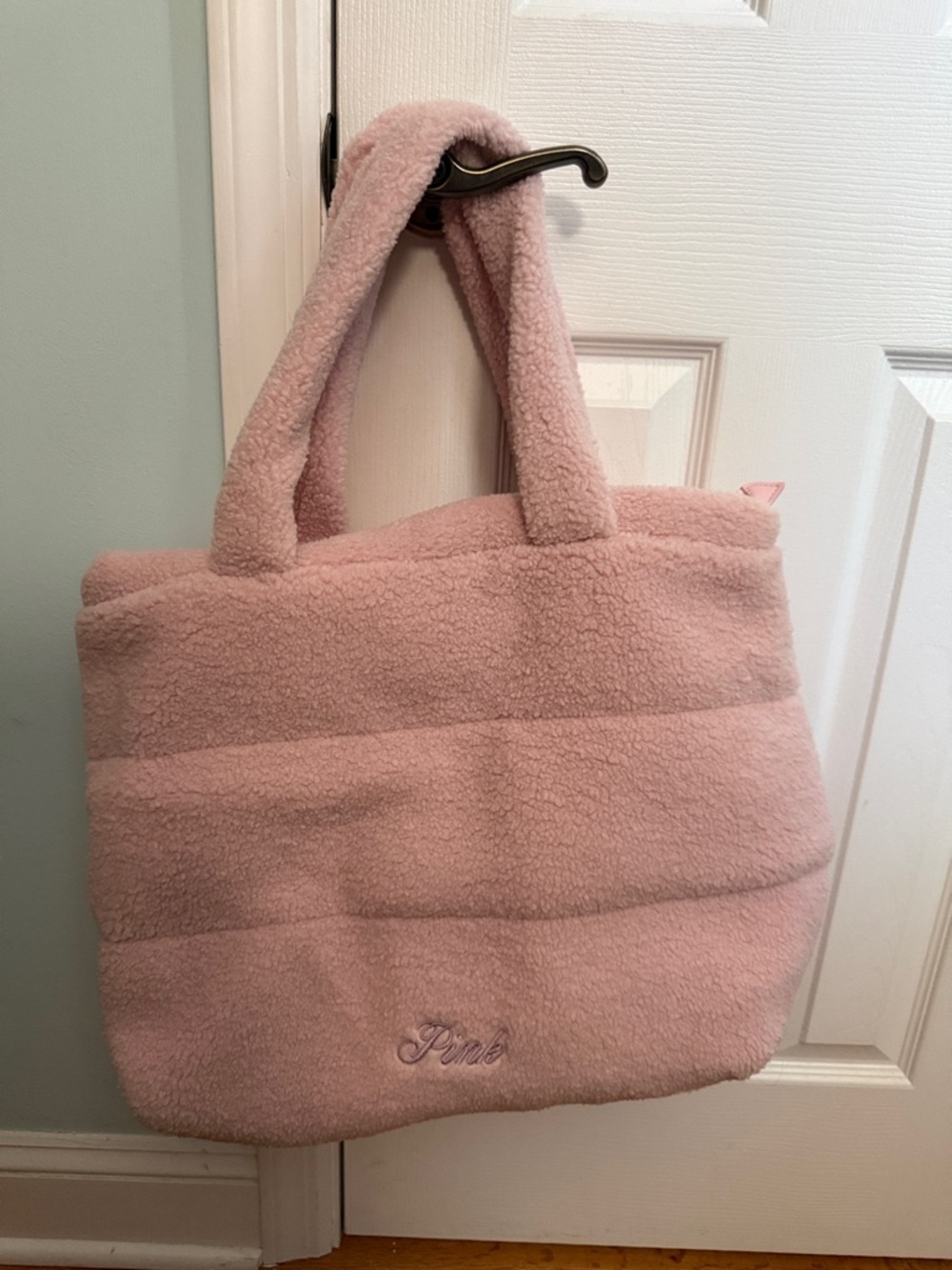 PINK Victoria's Secret Soft Pink Sherpa Tote
